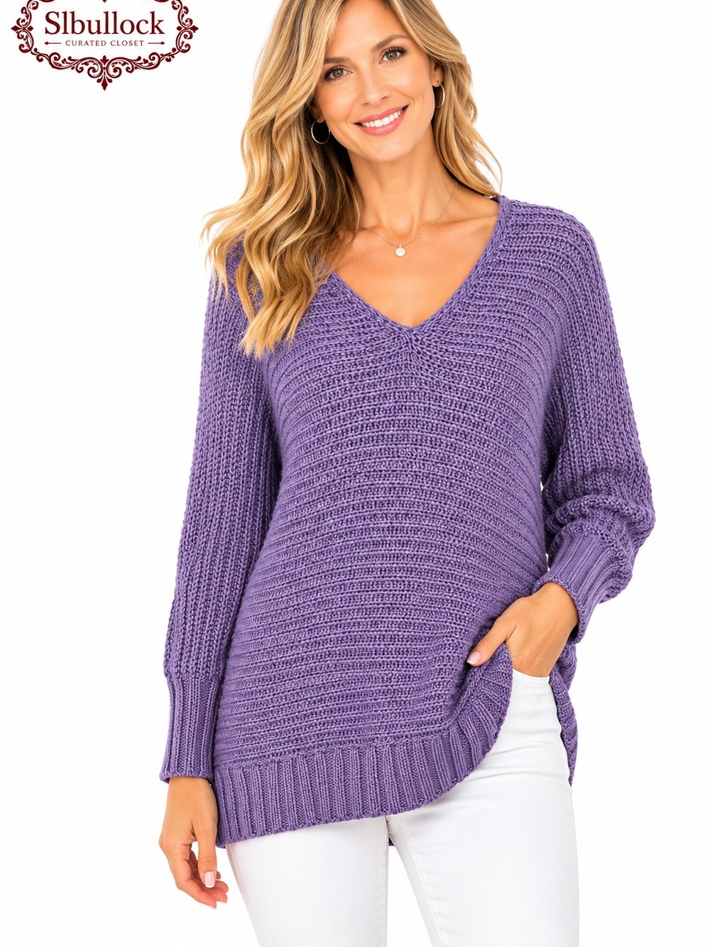 A5 American Eagle Outfitters Purple Mohair Wool Blend V-Neck Sweater Size S NWT